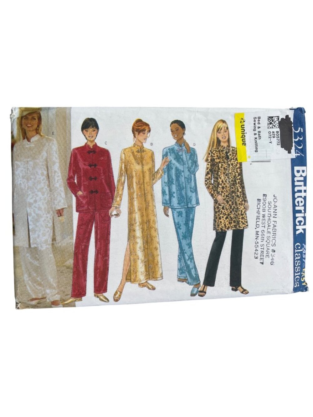 Vintage 90s Butterick 5324 Pattern Sizes 20-22-24 Tunic Caftan Top & Pants UNCUT